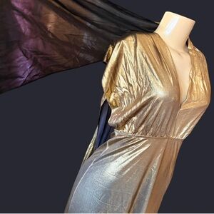 8 vary styles Elegant Gold metallic Maxi Dress